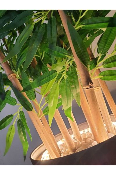 Dekoratif Işıklı Yoğun Yapay Yapraklı 8 Gövde Bambu Ağacı