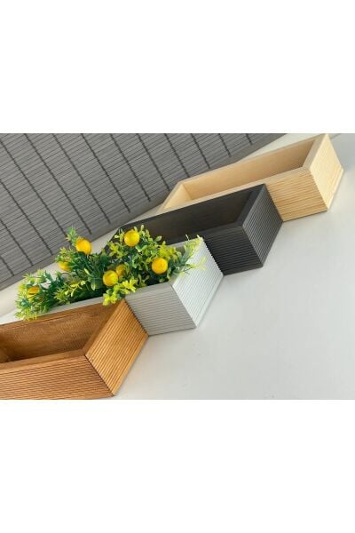 Ahşap Mutfak Düzenleyici/Ahşap Kutu,mutfak,Çiçeklik Dekorasyon 34X14 1 Adet