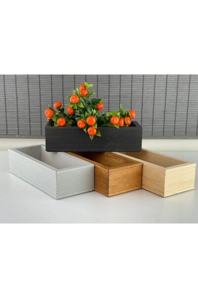 Ahşap Mutfak Düzenleyici/Ahşap Kutu,mutfak,Çiçeklik Dekorasyon 34X14 1 Adet