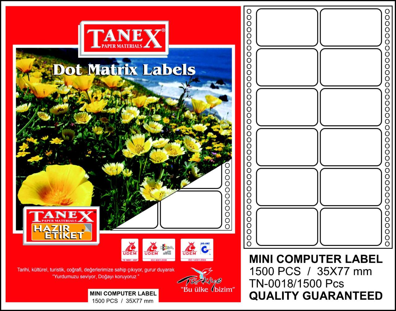 Tanex Sürekli Form Etiketi TN-0018