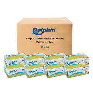 Dolphin Latex Muayene Eldiveni Pudralı Medium 100'lü Paket