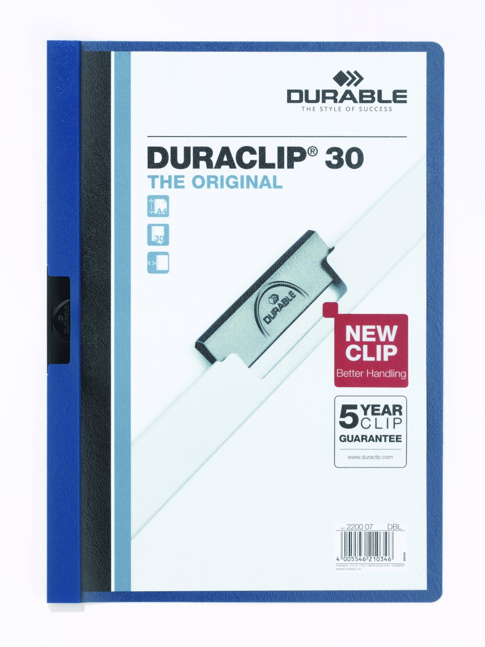 Durable Duraclip 30 Sayfa Kapasiteli Sıkıştırmalı Dosya Lacivert