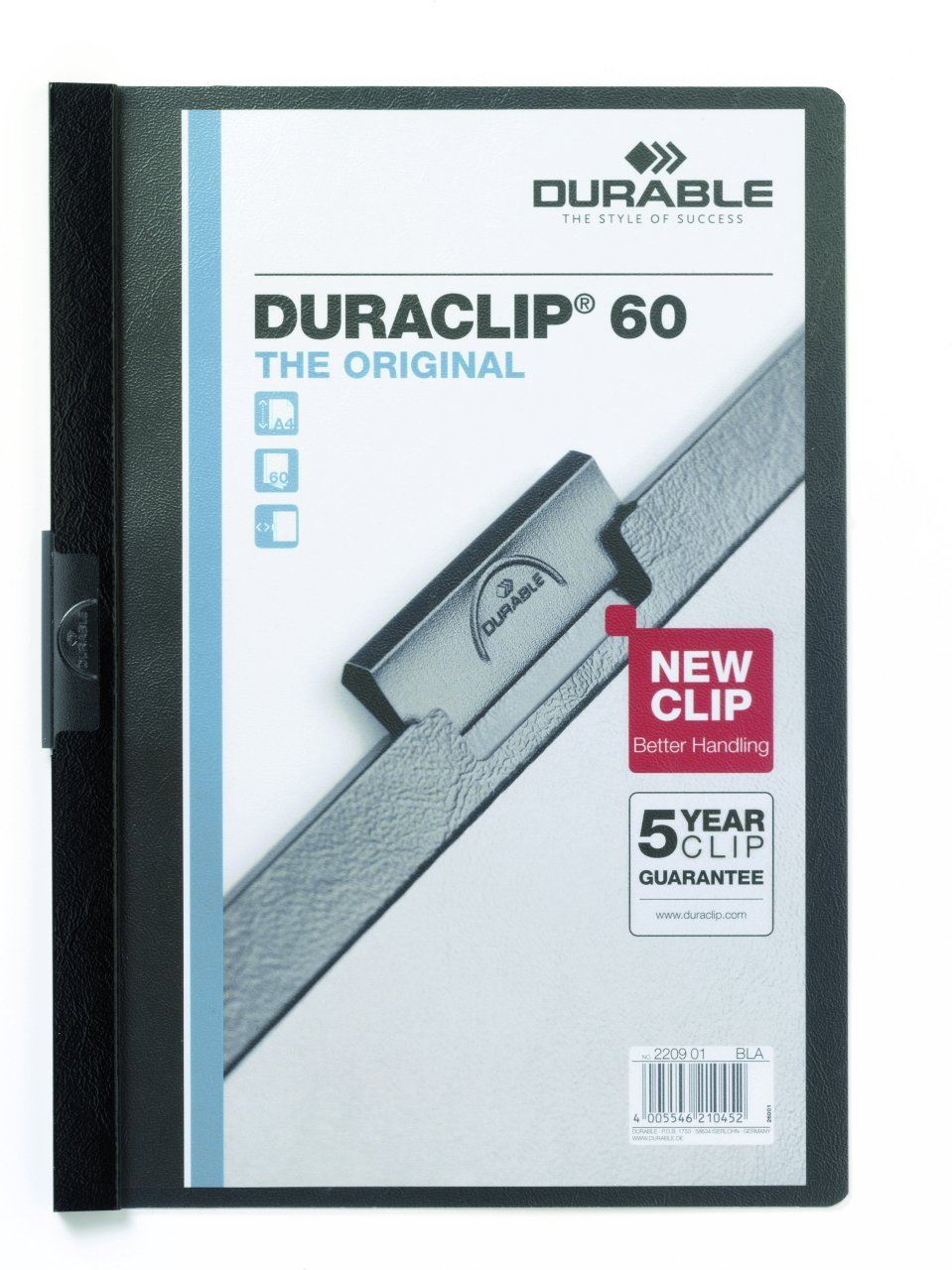 Durable Duraclip 60 Sayfa Kapasiteli Sıkıştırmalı Dosya Siyah