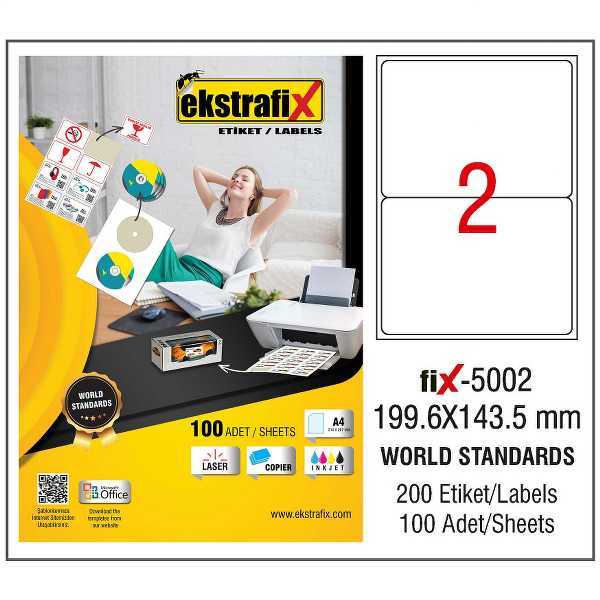 Ekstrafix Fix-5002 199.6x143.5 Laser Etiket