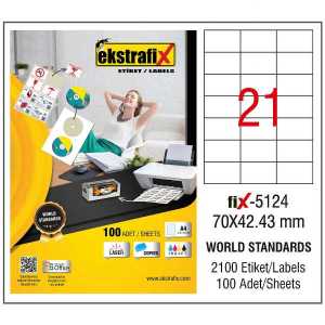 Ekstrafix Fix-5124  70x42.43  Laser Etiket
