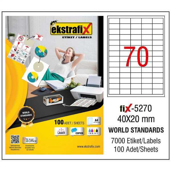 Ekstrafix Fix-5270 40x20 Laser Etiket