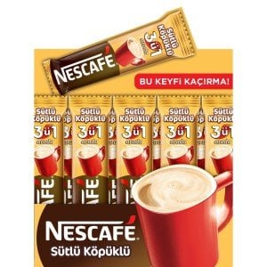 Nescafe 3'ü 1 Arada Sütlü Köpüklü 18 Gr 48'li Paket