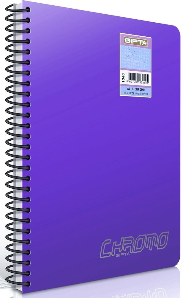 Gıpta Chromo Spiralli PP Kapak Defter 120 Yp Çizgili