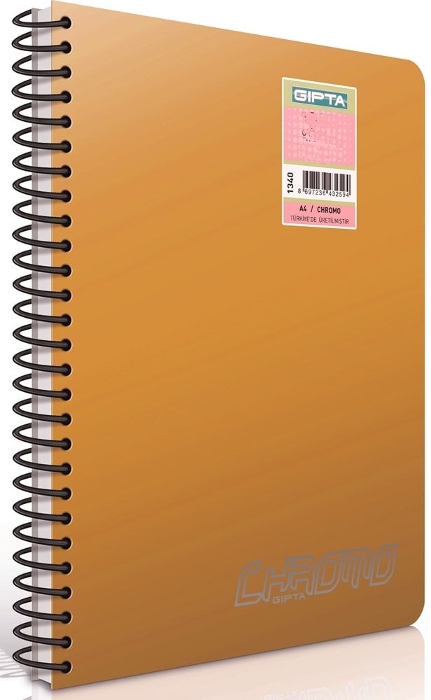 Gıpta Chromo Spiralli PP Kapak Defter 120 Yp Kareli