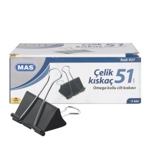 MAS 937 Çelik Kıskaç 51 mm 12 Adet - Siyah