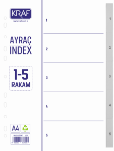 Kraf 1005R 1-5 Rakam Dosya Ayraç /Seperatör