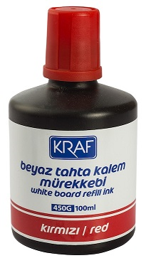 Kraf Beyaz Tahta Kalem Mürekkebi 100ml Kırmızı 450g