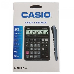 Casio DJ-120D Plus Masaüstü Hesap Makinesi (YÜZDE YAPABİLEN +İŞLEM KONTROLLÜ)