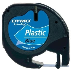 Dymo Letratag Plastik Etiket 12 mm x 4 m Mavi