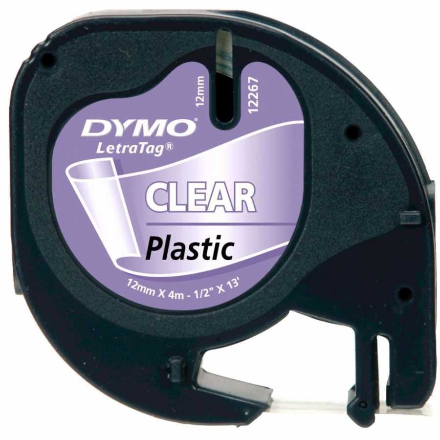 Dymo Letratag Plastik Etiket 12 mm x 4 m Şeffaf