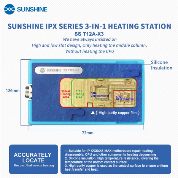 SUNSHINE T12-A  X-XS-XSMAX  ANAKART ISITICI