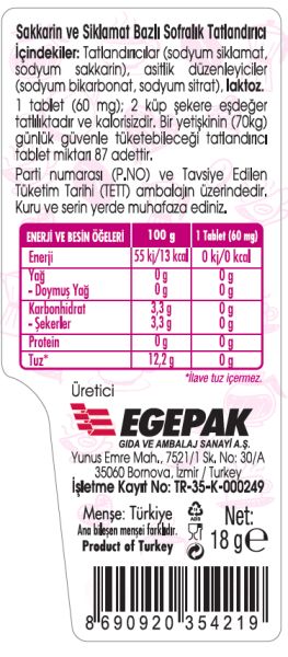 TABLET TAT.SAKKARİN 300 AD