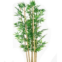 Yapay Yapraklı 90 cm Bambu Dekor Çubuğu  Eco Yapraklı Islak Doku