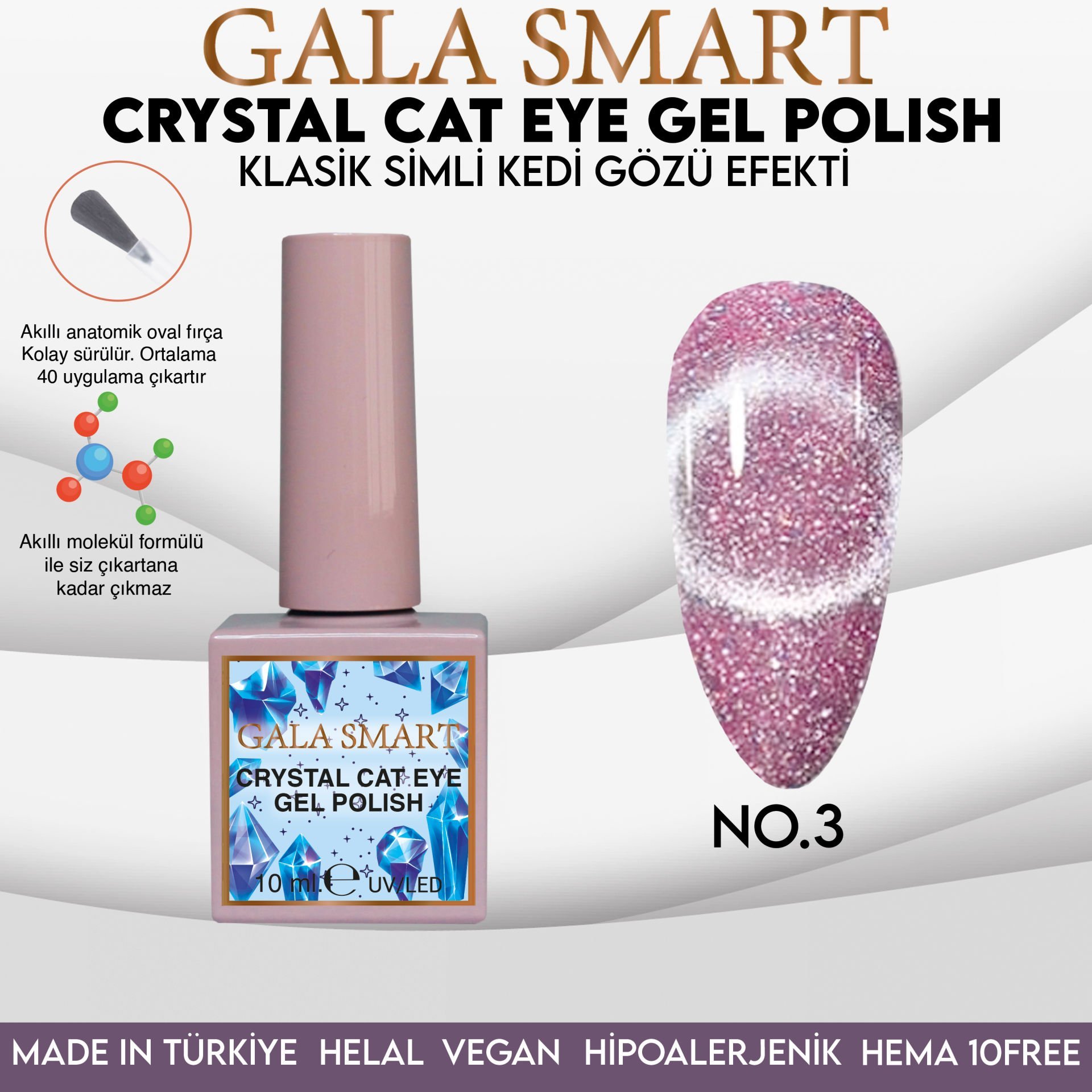 CRYSTAL CAT EYE GEL POLISH 10 ML NO:03