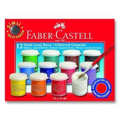 Faber Castell Guaj Boya 12 Renk 15 ml Şişe 160401