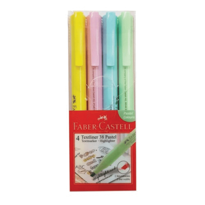 Faber Fosforlu Kalem Textliner 38 Pastel 4Lü Poşet