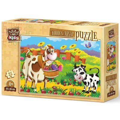 Art Kids Puzzle Ahşap 25 Parça Romantik İnek 5870