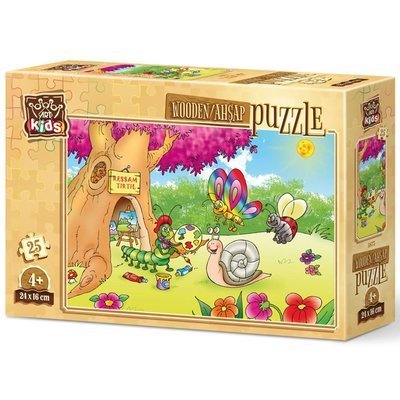 Art Kids Puzzle Ahşap 25 Parça Ressam Tırtıl 5873