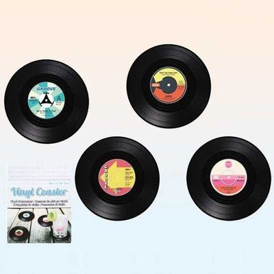 Plak Bardak Altlığı Seti - 4'Lü Set - Vinyl Coaster Set Of 4 71/3075