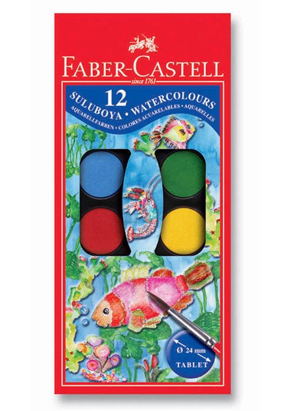 Faber-Castell Suluboya, 12 Renk Küçük Boy - 5292125011