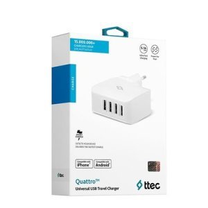 Ttec Quattro 4 USB li Seyahat Şarj Aleti Beyaz 2SC02B