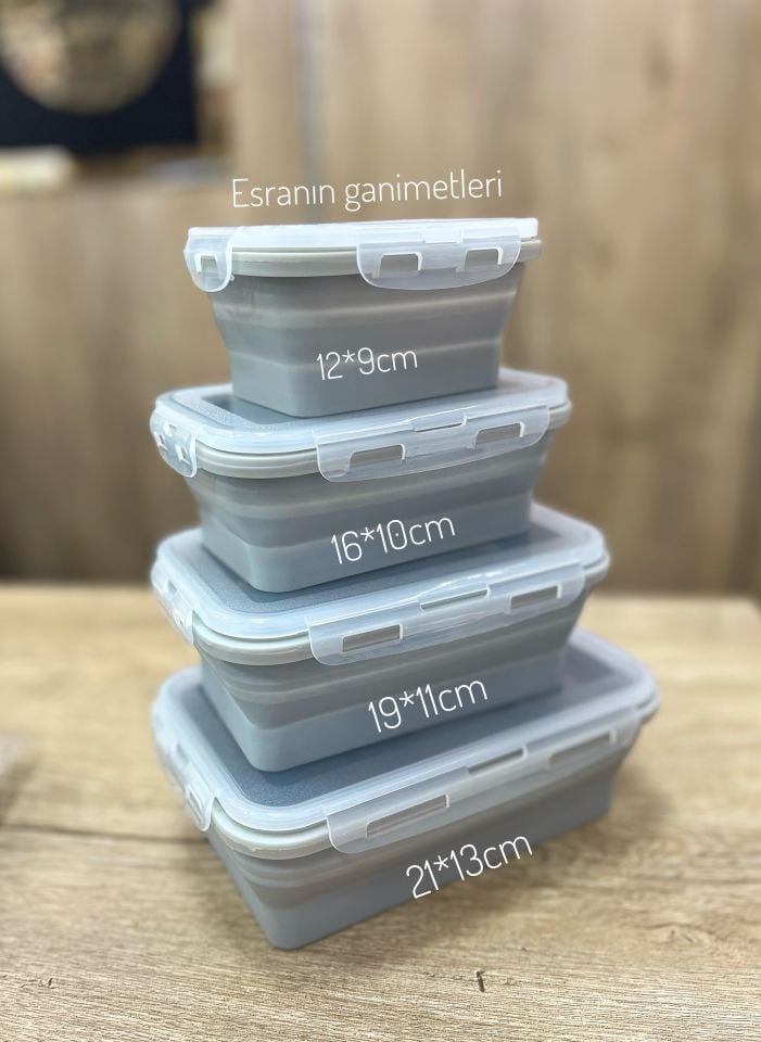 Silikon Katlanan Saklama Kabı 21*13cm 1Adet