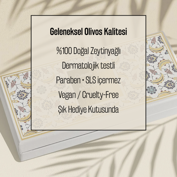 Olivos Osmanlı Serisi Desen 1  Hediye Seti: 250 gr Zeytinyağlı Sabun + 100 gr Granül Sabun