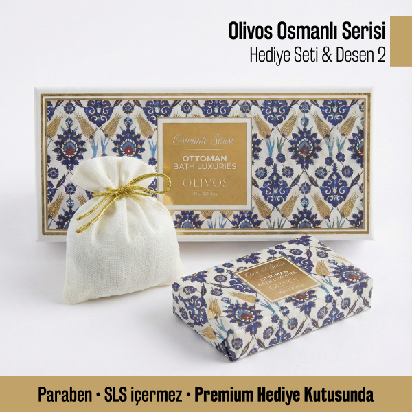 Olivos Osmanlı Serisi Desen 2 Hediye Seti : 250 gr Zeytinyağlı Sabun + 100 gr Granül Sabun