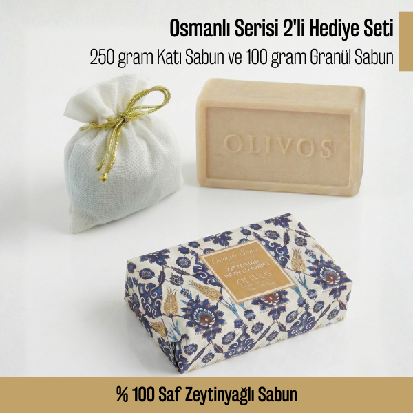 Olivos Osmanlı Serisi Desen 2 Hediye Seti : 250 gr Zeytinyağlı Sabun + 100 gr Granül Sabun
