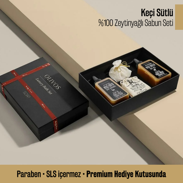 Olivos Keçi Sütlü % 100 Saf Zeytinyağı 4'lü Sabun Hediye Seti