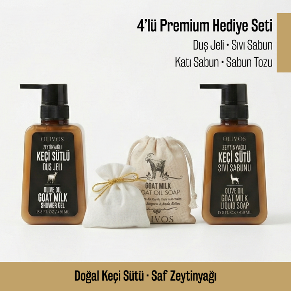 Olivos Keçi Sütlü % 100 Saf Zeytinyağı 4'lü Sabun Hediye Seti