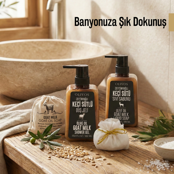 Olivos Keçi Sütlü % 100 Saf Zeytinyağı 4'lü Sabun Hediye Seti