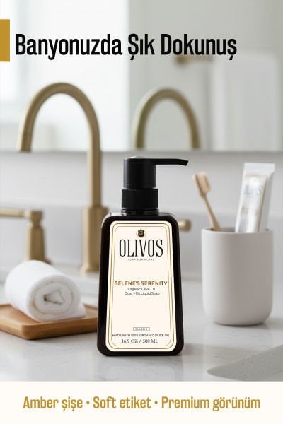 %100 Doğal Zeytinyağlı Keçi Sütlü Sıvı El Sabun Yoğun Nemlendirici Arındırıcı Bitkisel 500 Ml