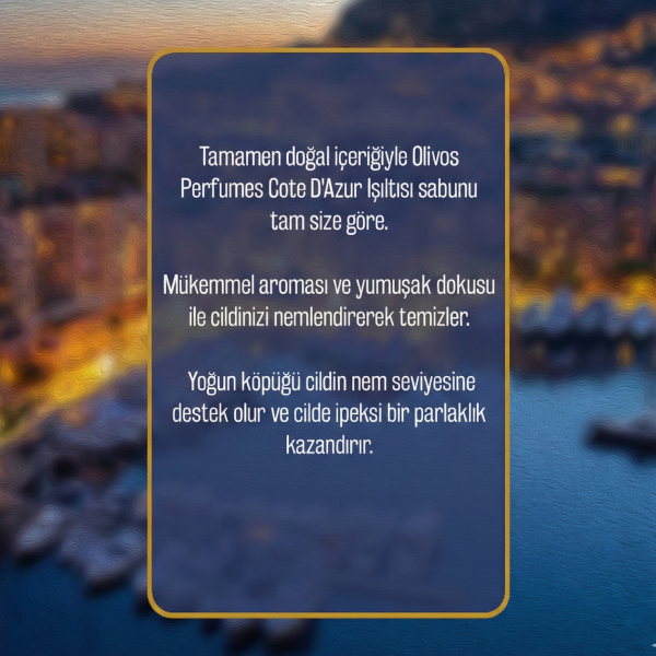 Olivos Parfüm Serisi Cote D'azur Işıltısı Hediye Seti: 2 x 250 gr Katı Sabun + 2 x 100 gr Granül Sabun