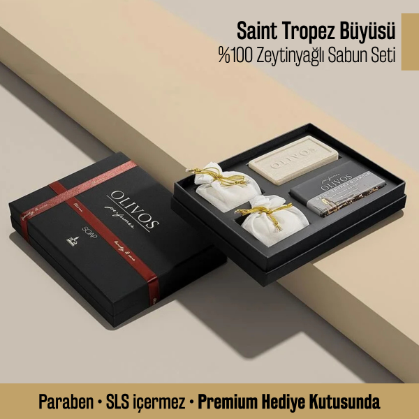 Olivos Parfüm Serisi Saint Tropez Büyüsü Hediye Seti: 2 x 250 gr Katı Sabun + 2 x 100 gr Granül Sabun