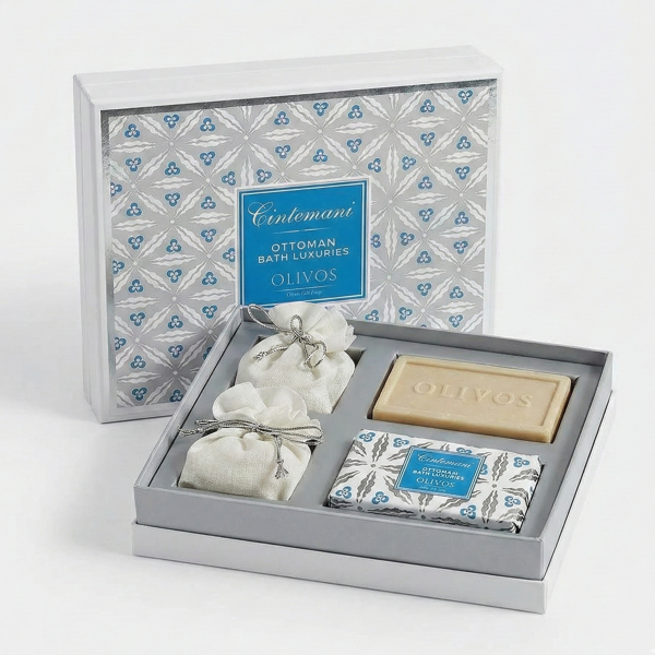 Olivos Osmanlı Serisi Çintemani Hediye Seti: 2 x 250 gr Katı Sabun + 2 x 100 gr Granül Sabun
