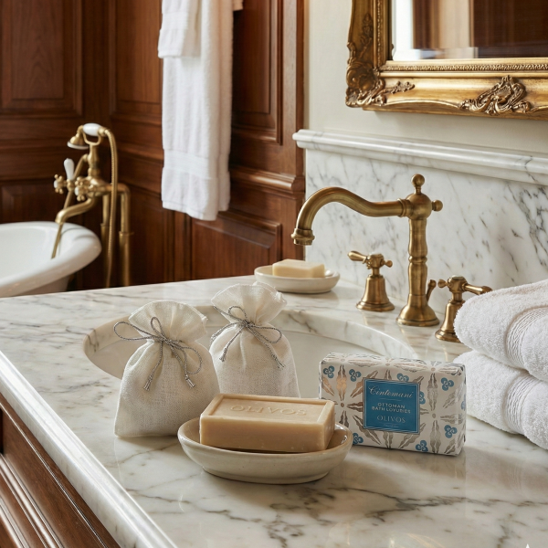 Olivos Osmanlı Serisi Çintemani Hediye Seti: 2 x 250 gr Katı Sabun + 2 x 100 gr Granül Sabun