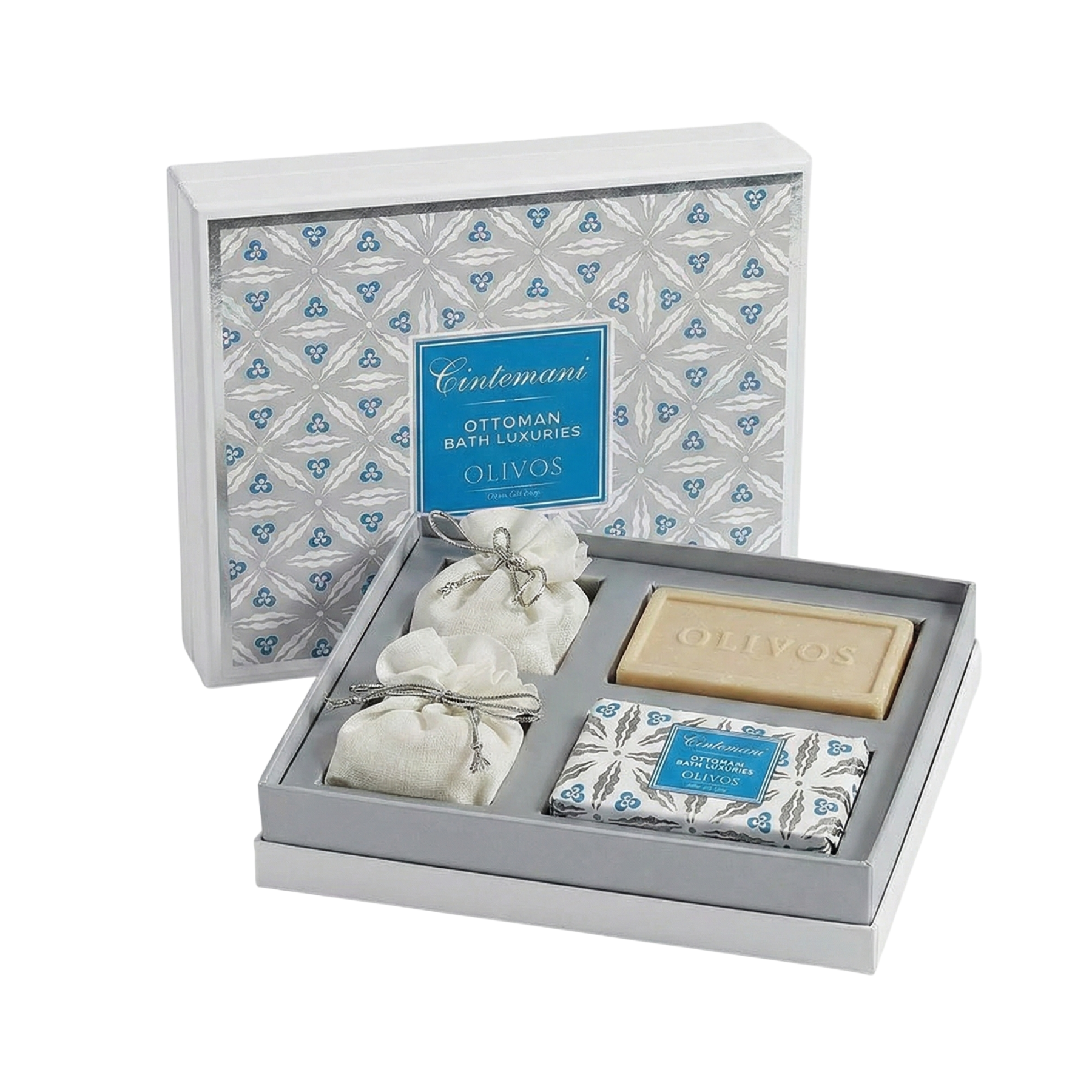 Olivos Osmanlı Serisi Çintemani Hediye Seti: 2 x 250 gr Katı Sabun + 2 x 100 gr Granül Sabun