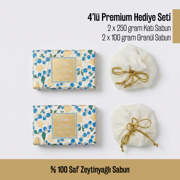 Olivos Osmanlı Serisi Lotus Hediye Seti: 2 x 250 gr Katı Sabun + 2 x 100 gr Granül Sabun