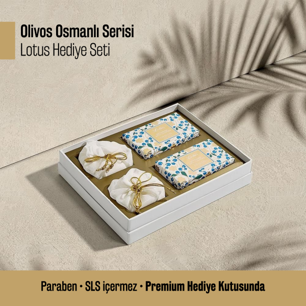 Olivos Osmanlı Serisi Lotus Hediye Seti: 2 x 250 gr Katı Sabun + 2 x 100 gr Granül Sabun