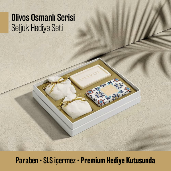Olivos Osmanlı Serisi Seljuk Hediye Seti: 2 x 250 gr Katı Sabun + 2 x 100 gr Granül Sabun