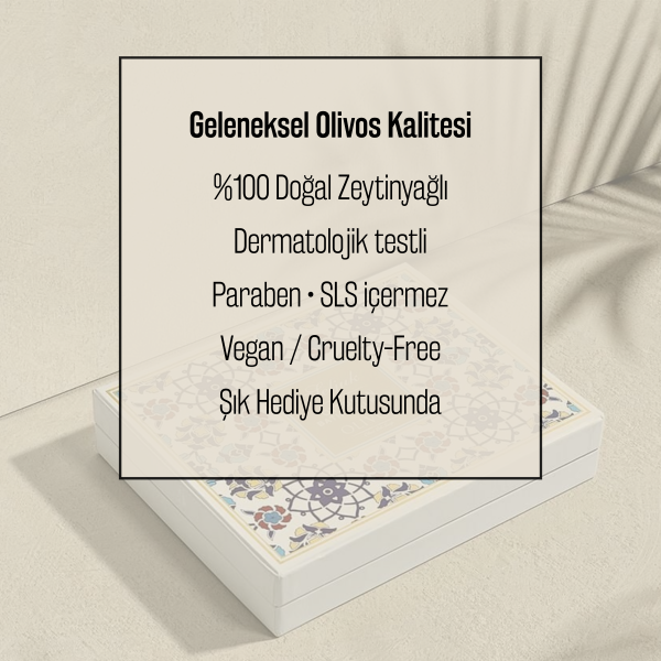 Olivos Osmanlı Serisi Seljuk Hediye Seti: 2 x 250 gr Katı Sabun + 2 x 100 gr Granül Sabun