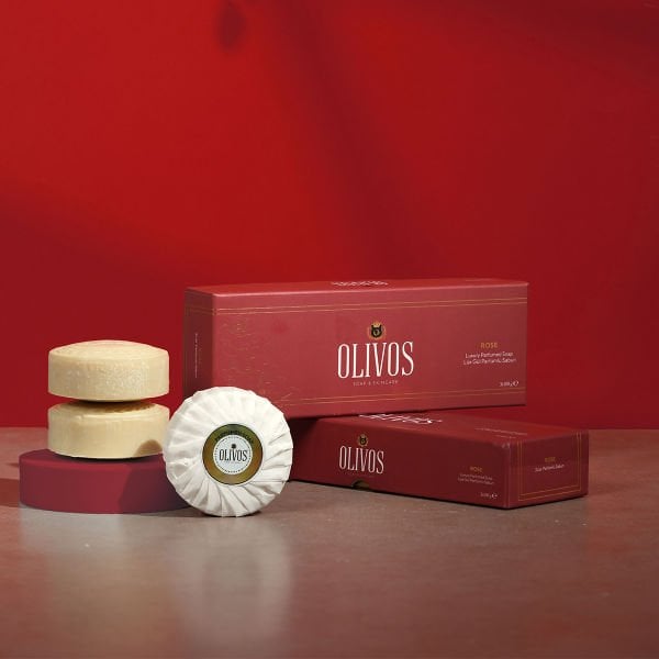 Olivos Lüks Gül Kokulu Zeytinyağı Sabunu 3x100 GR
