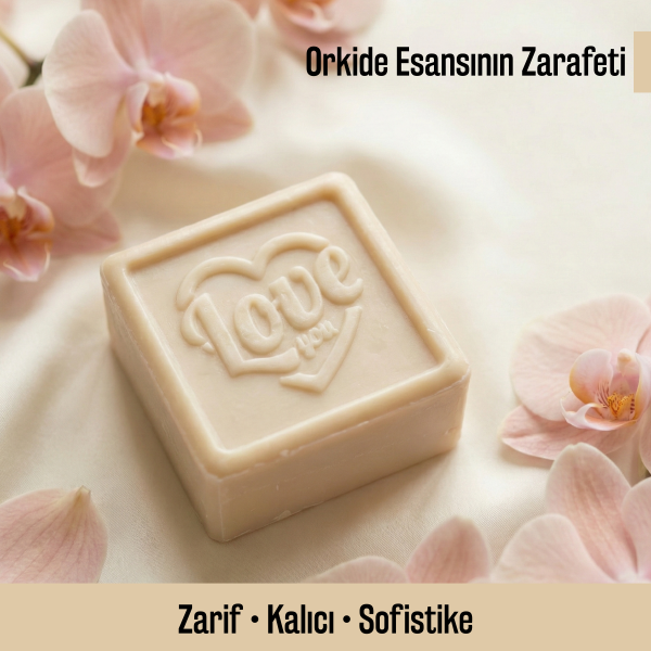 Olivos Love You Orkide Kokulu %100 Saf Zeytinyağlı El Yapımı Sabun | Paraben & Sülfat İçermez, 150 gr