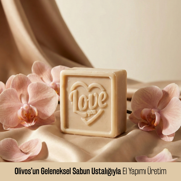 Olivos Love You Orkide Kokulu %100 Saf Zeytinyağlı El Yapımı Sabun | Paraben & Sülfat İçermez, 150 gr